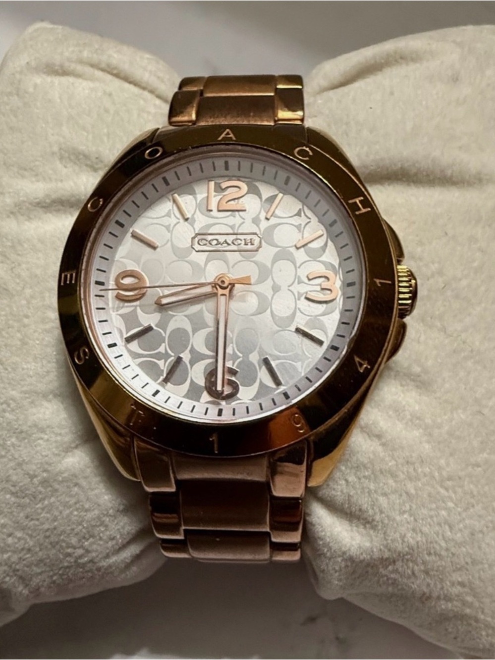 Coach Rose Gold-Tone Signature Link Watch - Picture 2 of 10